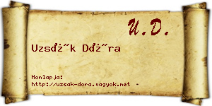 Uzsák Dóra névjegykártya